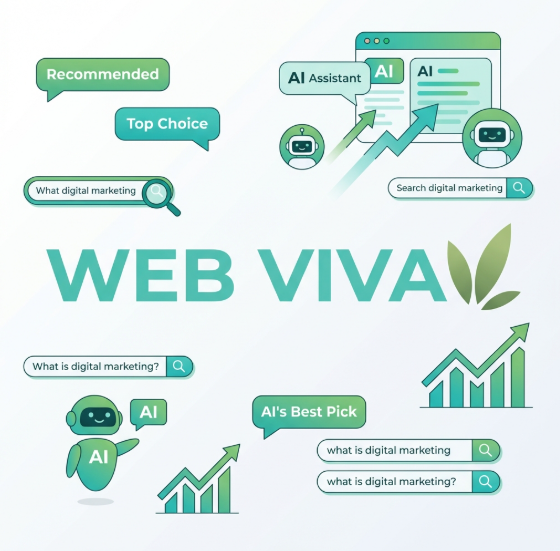 Ilustración sobre SEO y visibilidad en IAs como ChatGPT y Gemini para negocios online